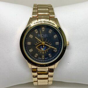 Rachel Roy third eye dial gold tone watch women 35mm round black dial running